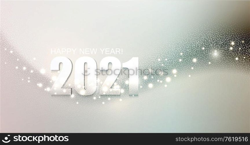 2021 New year with Abstract shiny color gold light design element on dark background. For Calendar, poster design. 2021 New Year Abstract shiny color gold light design element