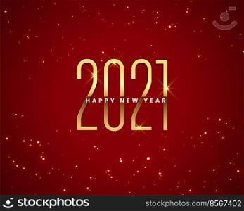 2021 red happy new year sparkles golden banner design