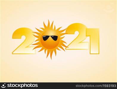 2021 summer holiday, vector illustration on white background