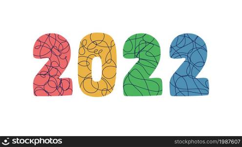 2022 banner. New year calendar cover. Abstract colorful design. Color vector illustration