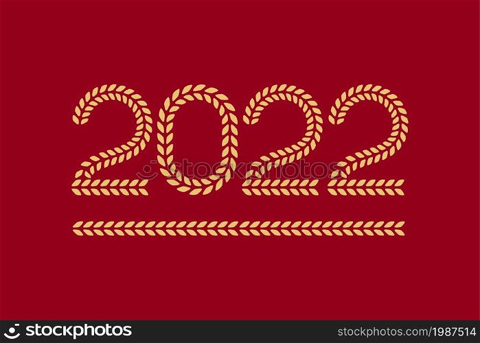 2022 banner. New year calendar design. Lettering. Color vector illustration
