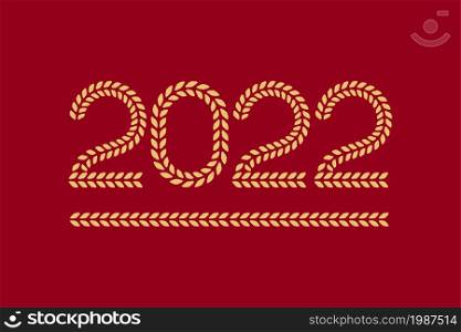 2022 banner. New year calendar design. Lettering. Color vector illustration