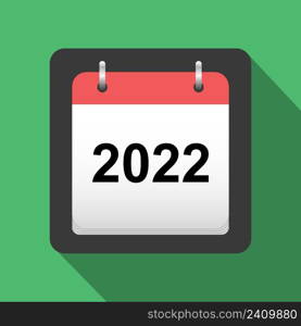 2022 calendar flat icon, title page of calendar for 2022 in flat style, vector