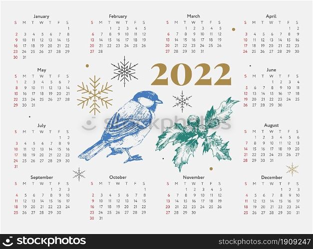 2022 Christmas New Year Sketch Calendar. 2022 Christmas Tree New Year Sketch Calendar Week starts on Sunday.