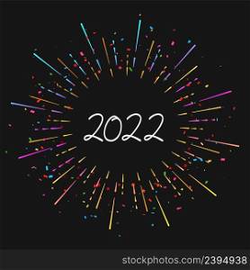 2022 decoration holiday on black background. Happy new year holiday.. 2022 decoration holiday on black background. Happy new year.