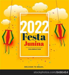 2022 festa junina festival celebration with confetti and lantern decoration