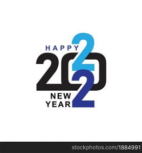 2022 Happy New Year 2022 text design. 2022 number design template.