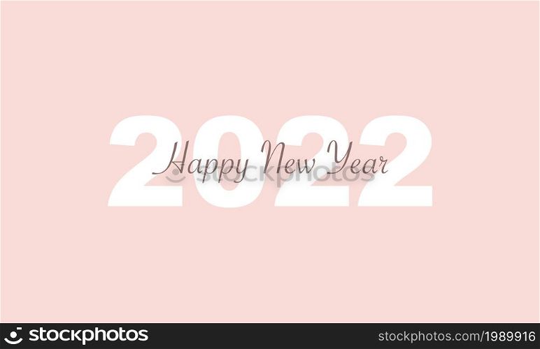 2022 happy new year minimal art background with text. 2022 vector banner, poster, flyer design template. Vector illustration.. 2022 happy new year minimal art background with text.