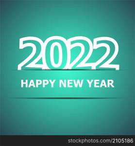 2022 Happy New Year on green background, stock vector