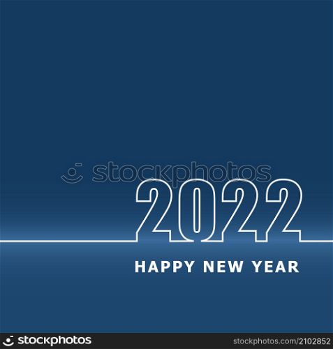 2022 Happy New Year with classic blue background, stock vector