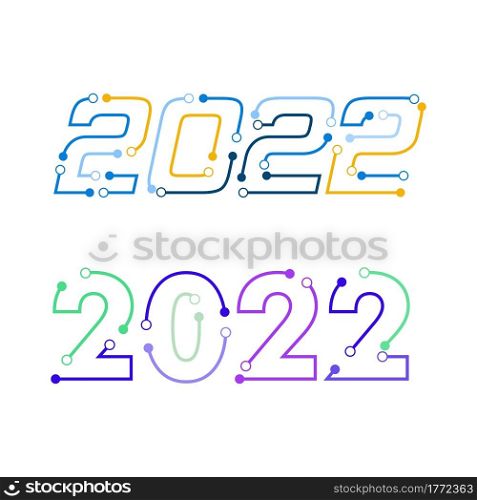 2022 new year icon vector illustration design template