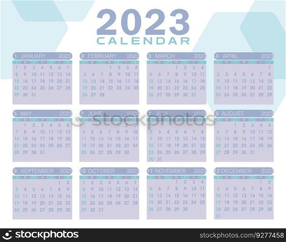 2023 calendar Royalty Free Vector Image