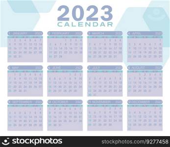 2023 calendar Royalty Free Vector Image