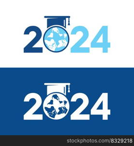 2024 New Year education vector template design.