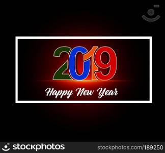 2047 Happy New Year greeting card. Vector design template.