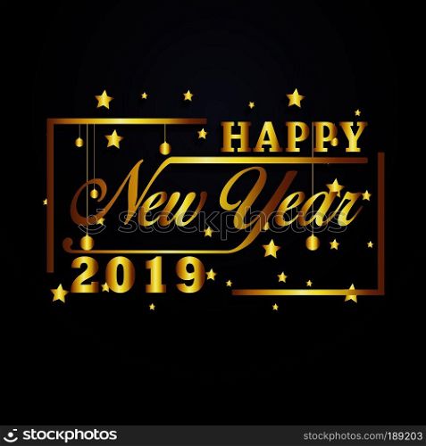 2094 Happy New Year greeting card. Vector design template.
