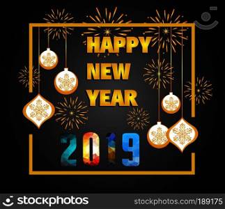 2098 Happy New Year greeting card. Vector design template.