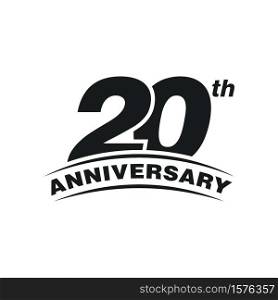 20th Years Anniversary Celebration Icon Vector Logo Design Template
