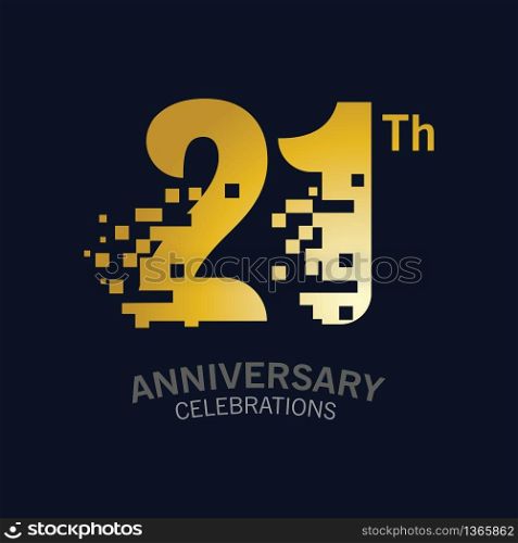21 Year Anniversary logo template. Design Vector template for celebration