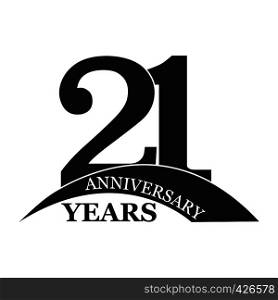 21 years anniversary, flat simple design, logo