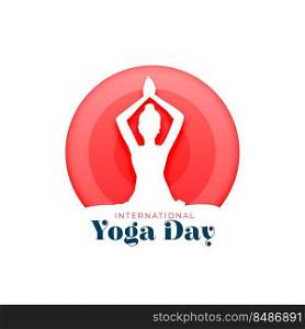 21st june international day of yoga background in paper style