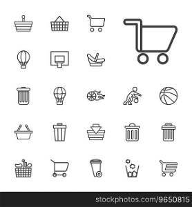 22 basket icons Royalty Free Vector Image