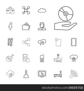 22 computer icons Royalty Free Vector Image