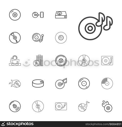 22 disc icons Royalty Free Vector Image