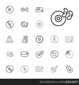 22 disc icons Royalty Free Vector Image