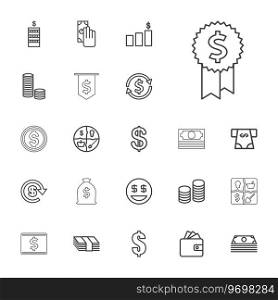 22 dollar icons Royalty Free Vector Image