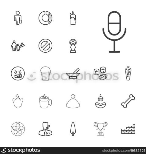 22 isolated icons Royalty Free Vector Image