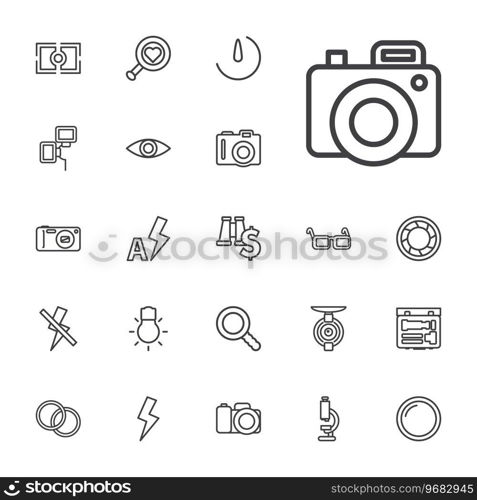 22 lens icons Royalty Free Vector Image