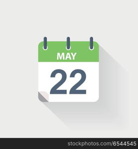 22 may calendar icon. 22 may calendar icon on grey background
