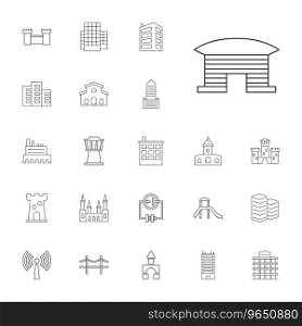 22 tower icons Royalty Free Vector Image