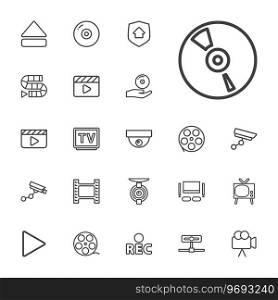 22 video icons Royalty Free Vector Image