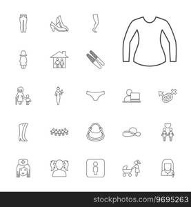 22 woman icons Royalty Free Vector Image