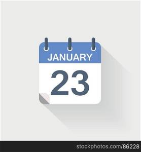 23 january calendar icon. 23 january calendar icon on grey background