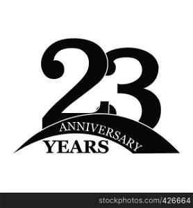 23 years anniversary, flat simple design, logo