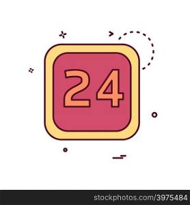 24 Date Calender icon design vector