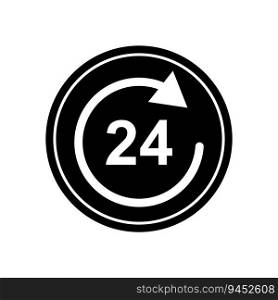 24 hour icon vector template illustration logo design