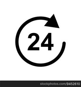 24 hour icon vector template illustration logo design