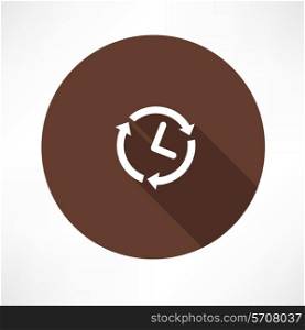 24 hours a day concept icon Flat modern style vector illustration