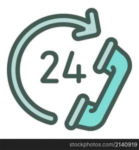 24 hours call center icon outline vector. Operator work. Customer service. 24 hours call center icon outline vector. Operator work