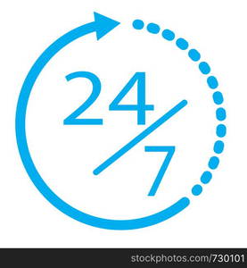 24 hours icon on white background. 24 hours sign. flat style design.