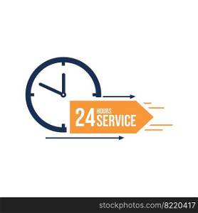 24 hours icon vector sign