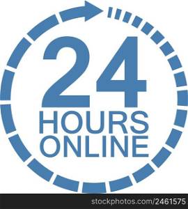 24 twenty four hour clock online service logo clock online