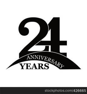 24 years anniversary, flat simple design, logo