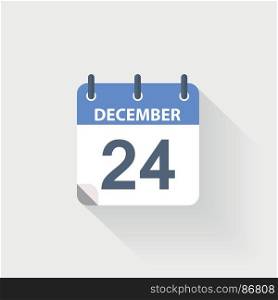 24december calendar icon. 24december calendar icon on grey background