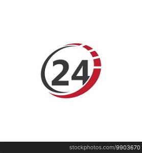 24hr logo and symbol vector design