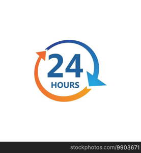 24hr logo and symbol vector design